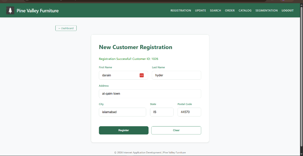 Registration Screen