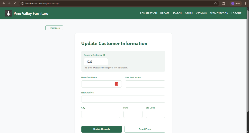 Update Screen
